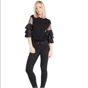 Rachel Zoe Mesh Ruffled Top